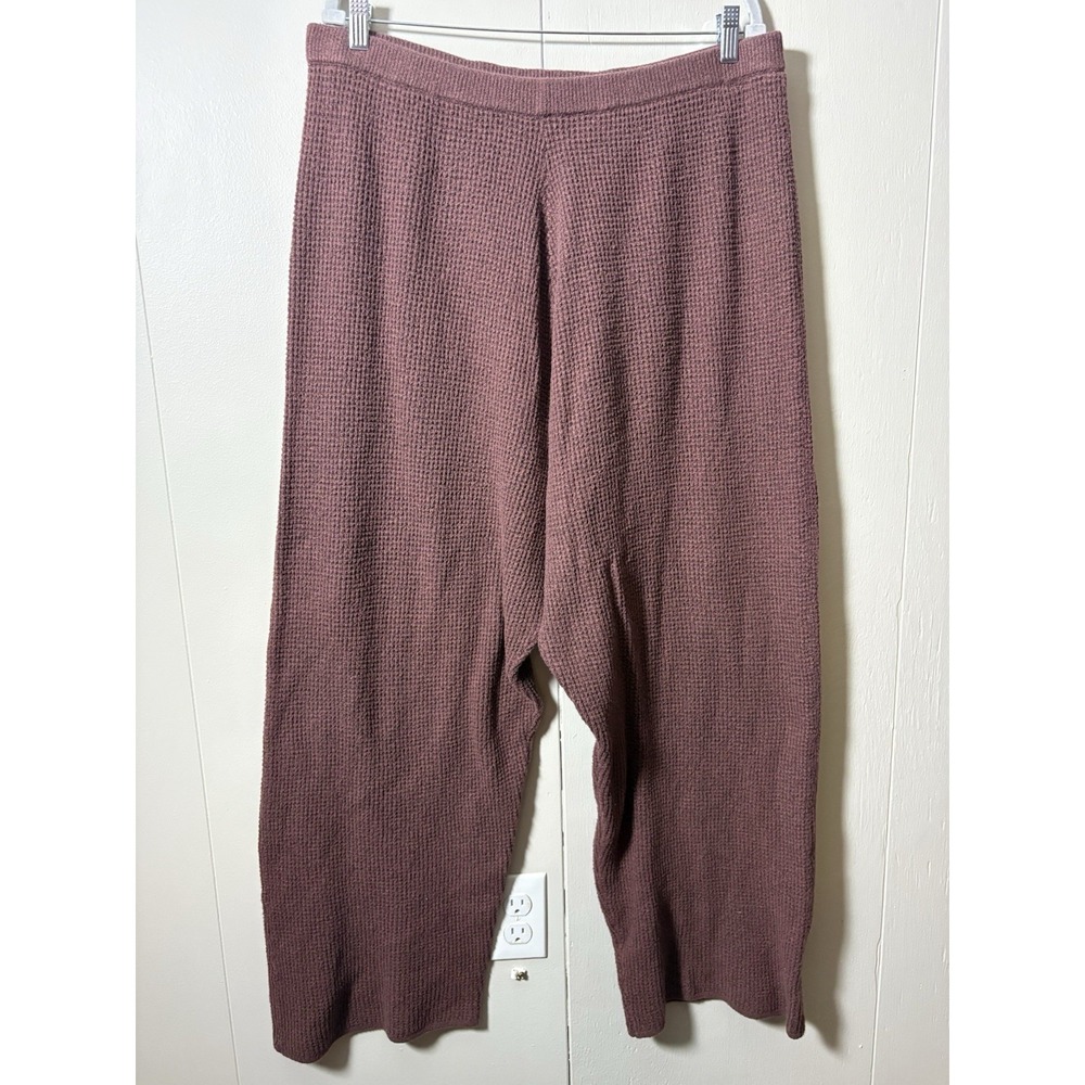Old Navy XL Wide Leg Sweat Pants Root Beer Brown Waffle Knit Cozy Lounge